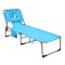 Goplus Outdoor Beach Lounge Chair Folding Chaise Lounge with Pillow Blue\Blue&Green\Black\Grey\Turquoise\Pink\Beige\Light Pink